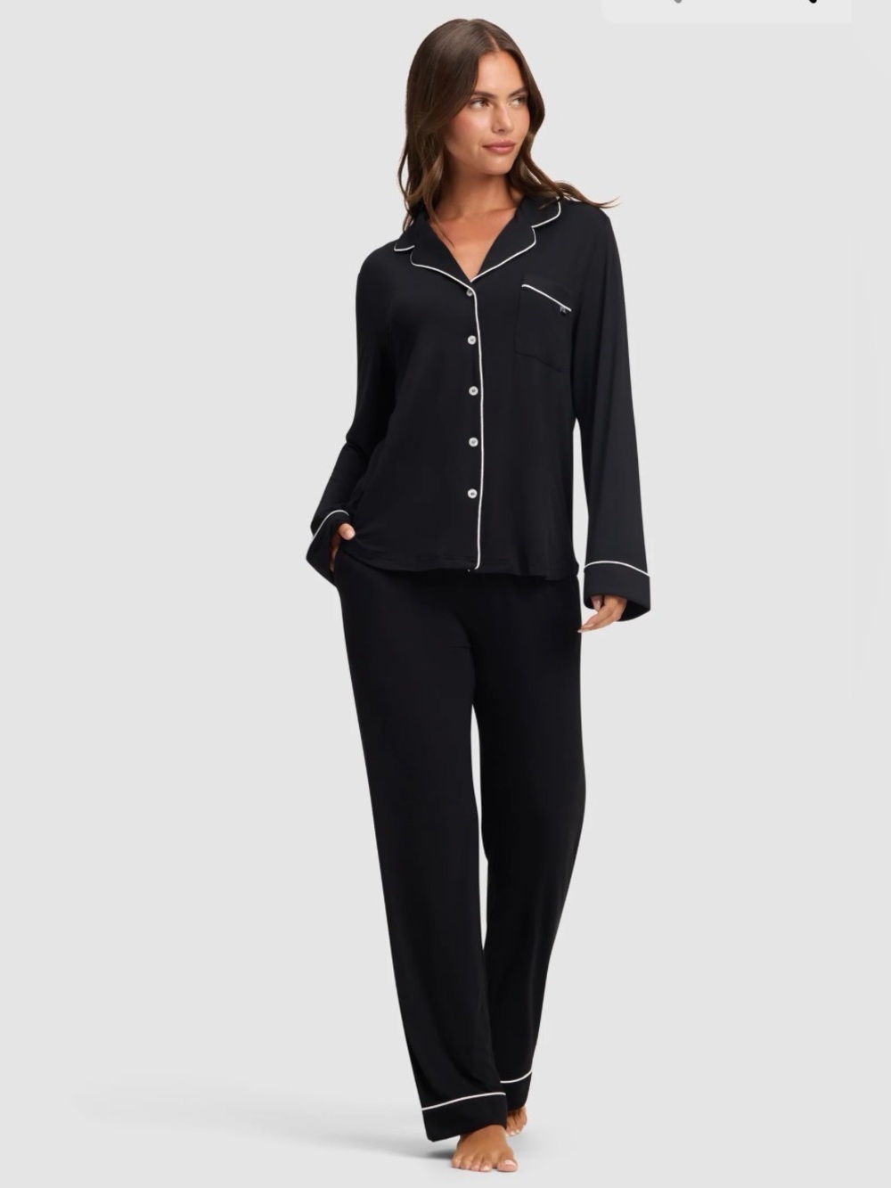 Cozy Earth Black Bamboo Stretch-Knit pajama set size XS Tall